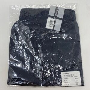 Max Deco Boxers Mens 2X Black 100% Silk Satin Deadstock Luxury Natural Fiber